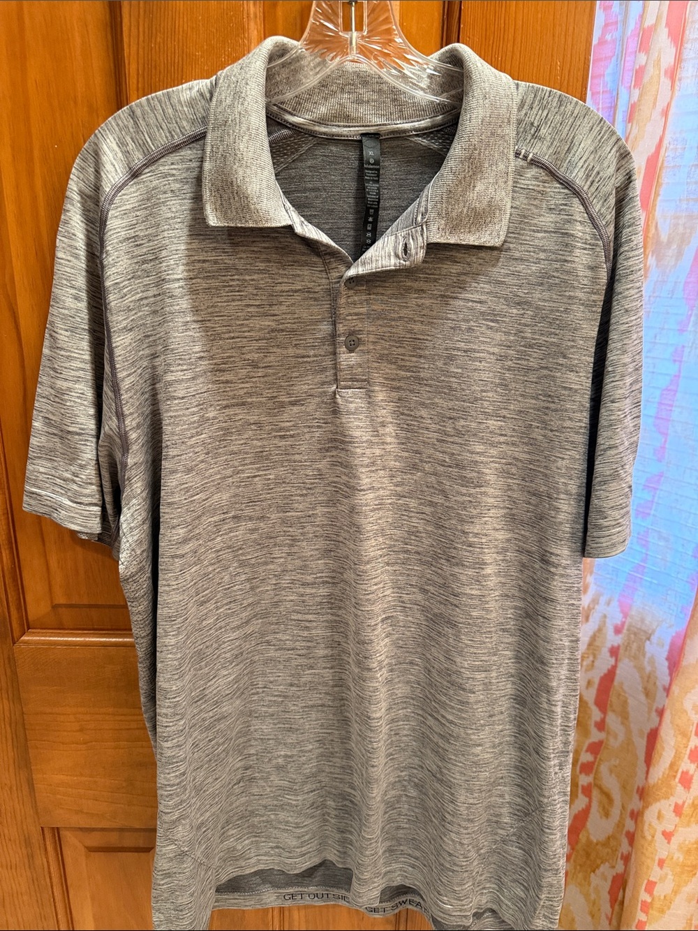 Lululemon Men's Heather Gray Performance Polo Shirt - Breathable Comfort